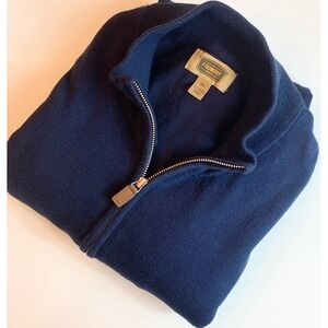 The Foundry Mens 3XL Navy Blue Quarter Zip Cotton Blend Sweater Pullover